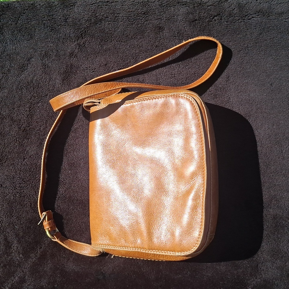 Derek Alexander Tan‎ Leather Crossbody Messenger Bag